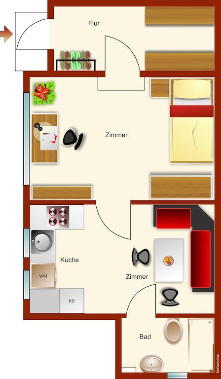 Apartmán Ferienwohnanlage Bruckner Rostock Pokoj fotografie